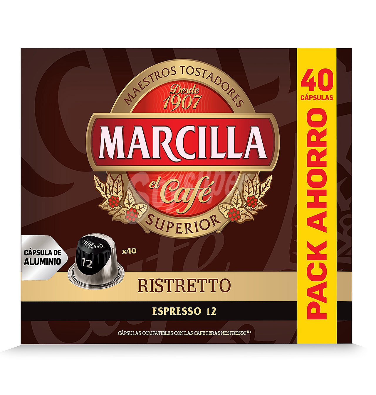 Cápsulas marcilla ristretto para nespresso