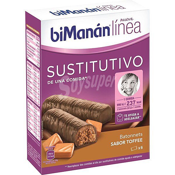 Barritas sustitutivas sabor toffe