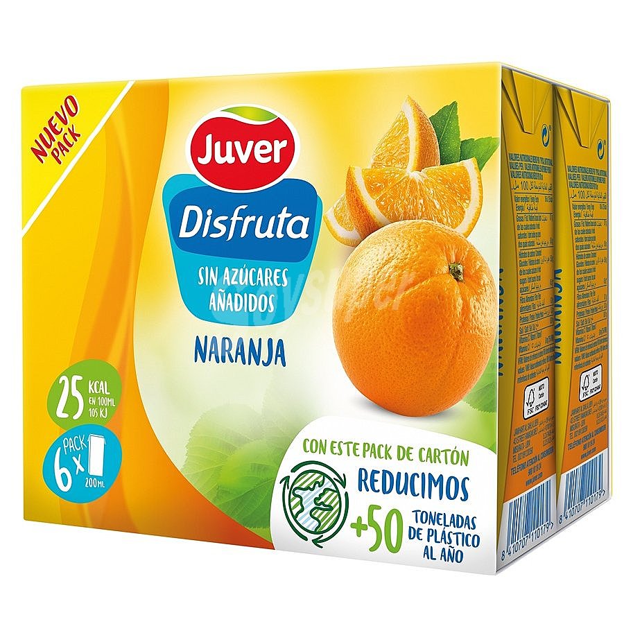 Néctar de naranja sin azúcares añadidos