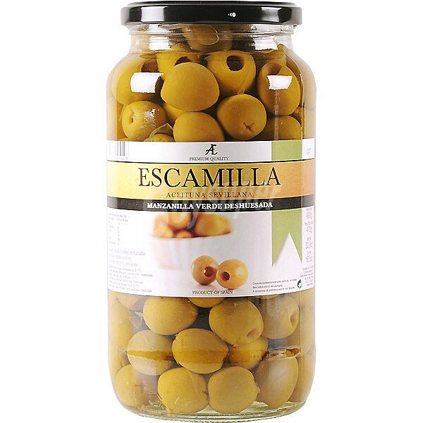 aceitunas manzanilla verde deshuesadas 