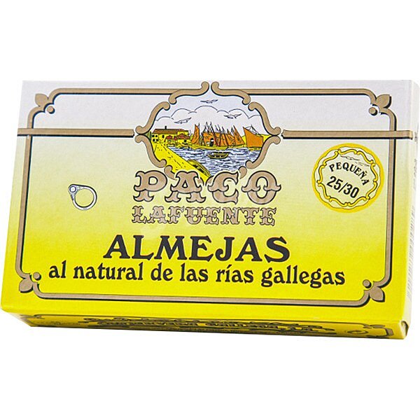 Almejas de las rías gallegas al natural lata 65 g neto escurrido 25-30 piezas