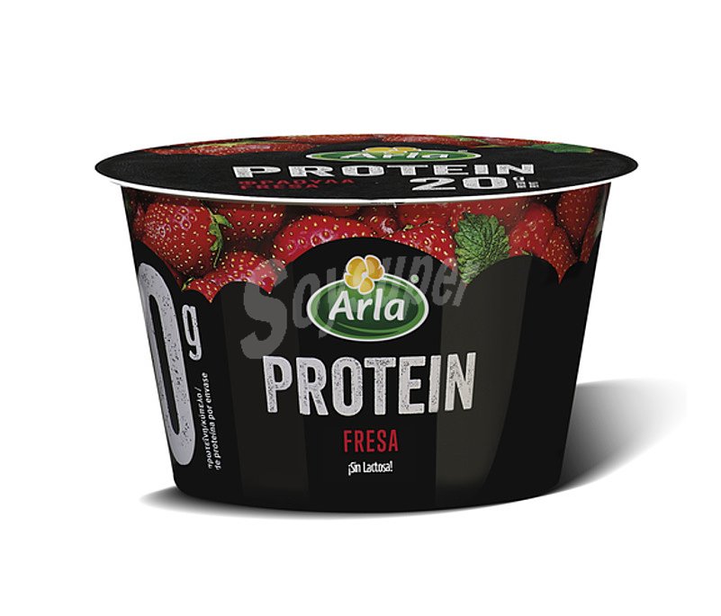 Protein quark de fresa y bálsamo de limón con proteínas 20 g sin lactosa