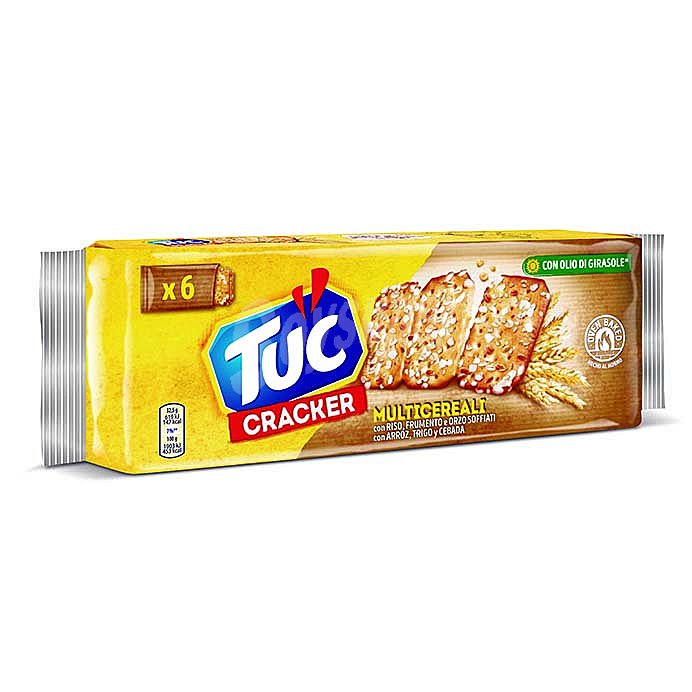 Multicereal crackers con arroz, trigo y cebada