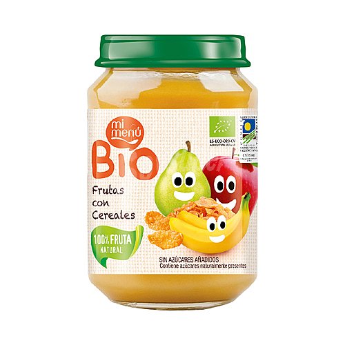 Dulcesol Tarrito de fruta (pera, manzana y plátano) con cereales, ecológicodulcesol Mi menú bio