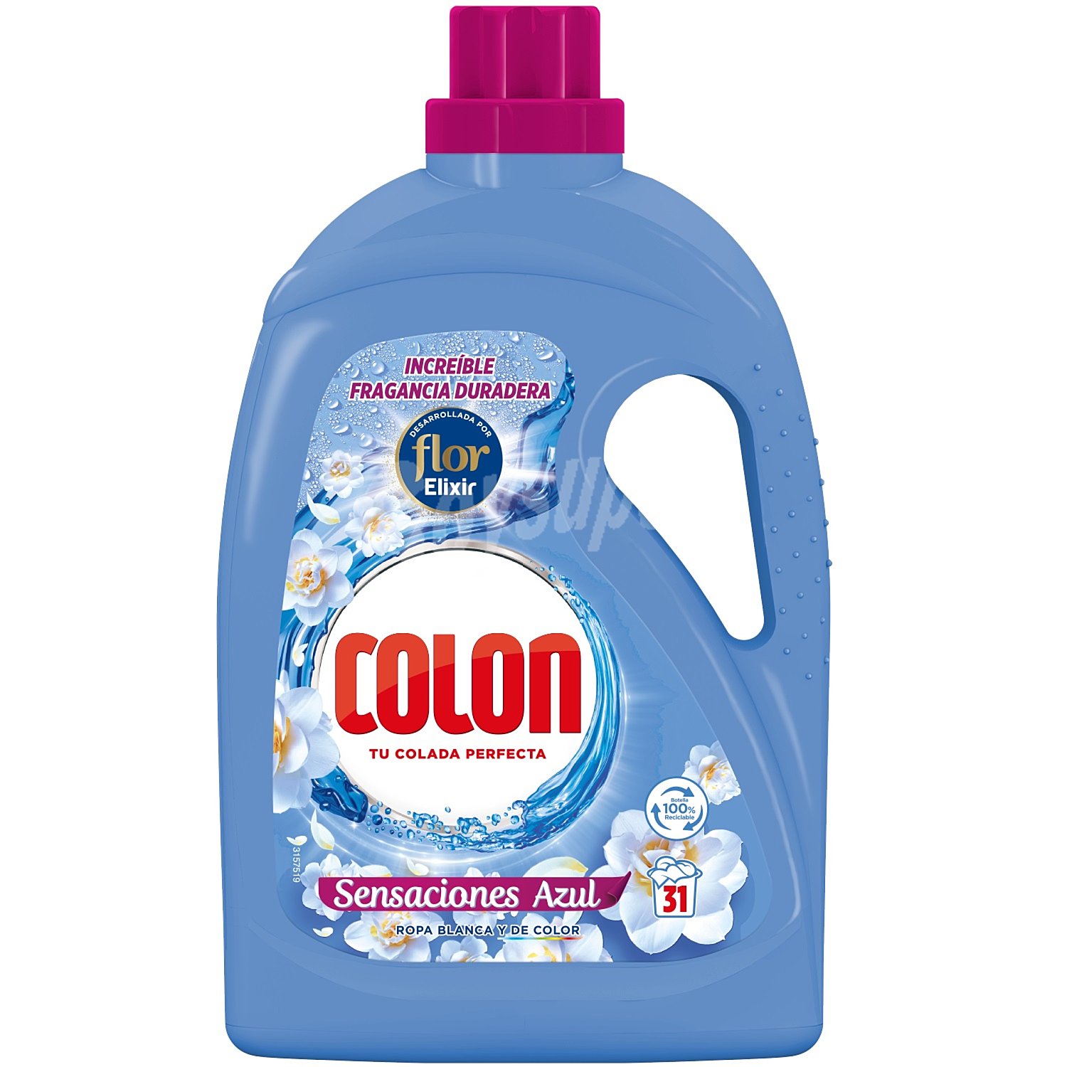 Detergente máquina líquido gel sensaciones azul Colon