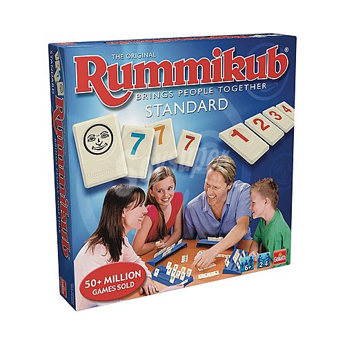 Juego de mesa de números y estrategia Rummikub estándar, de 2 a 4 jugadores, goliath.