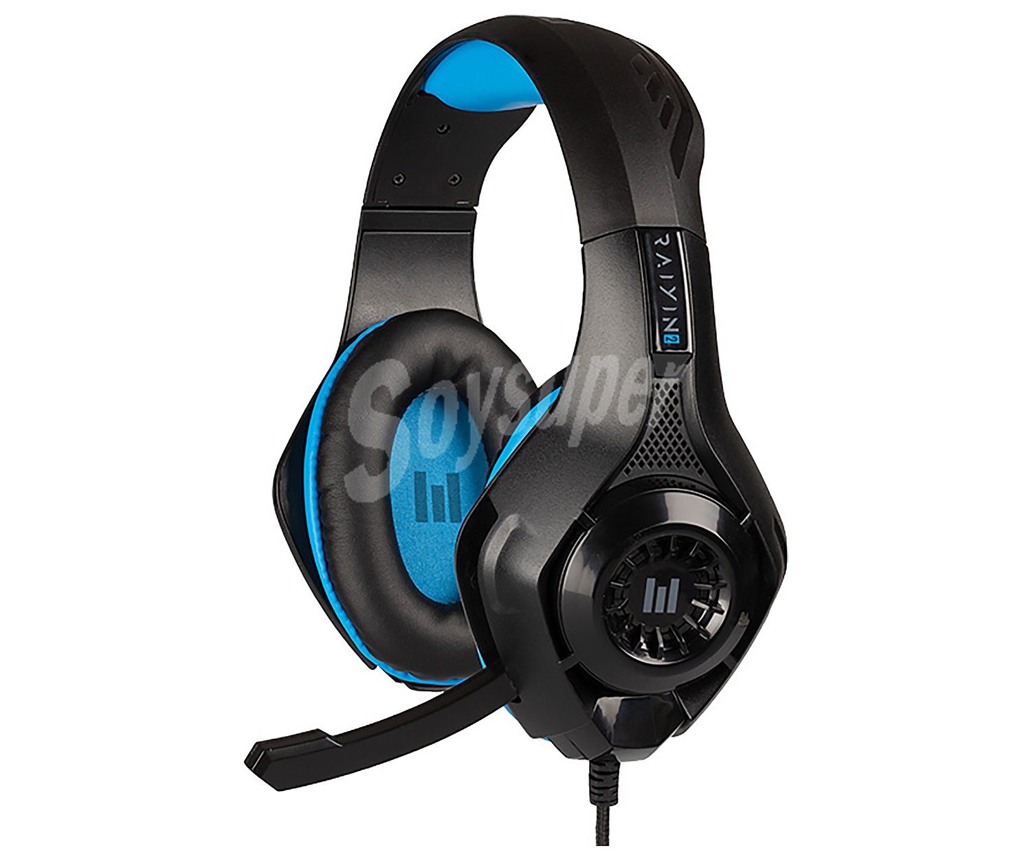 Auriculares gaming con micrófono compatibles con Ps4, Xbox, Switch, Pc y Mac, color negro y azul, New Rayin 2 indeca