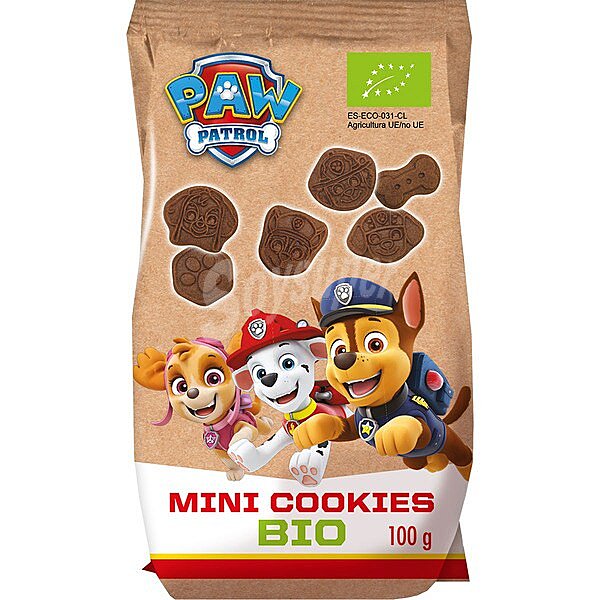 Bio Paw Patrol mini cookies chocolateadas ecológicas