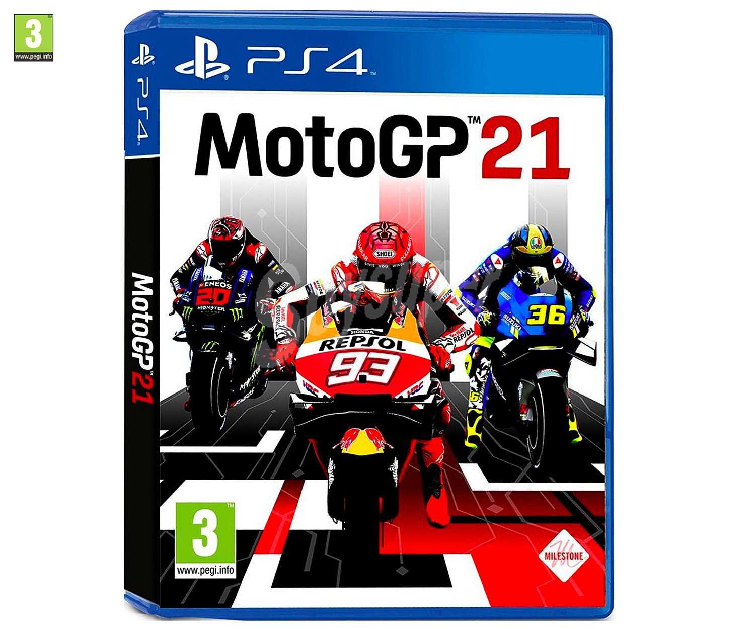 Moto GP 21 para Playstation 4. Género: carreras, motos. pegi: +3.