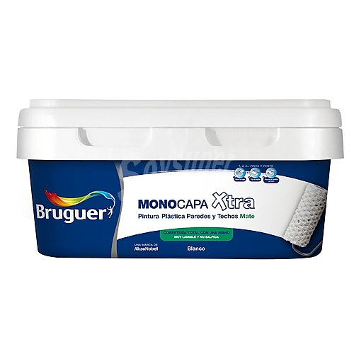 Pintura plástica interior-exterior, blanco mate bruguer Xtra