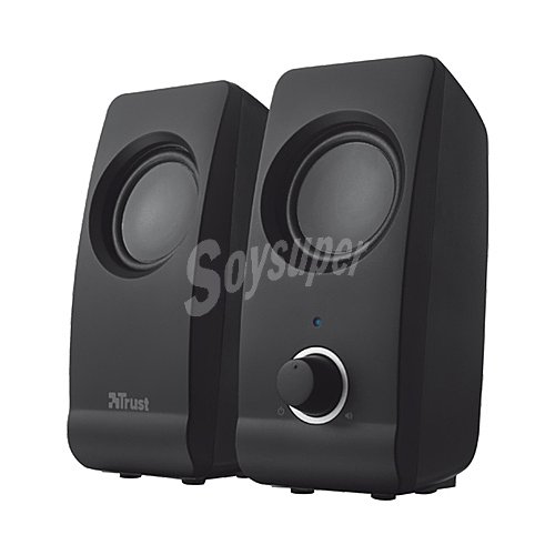 Altavoces 2.0 trust remo, potencia 8W (rms), control de volumen, conexión con Usb