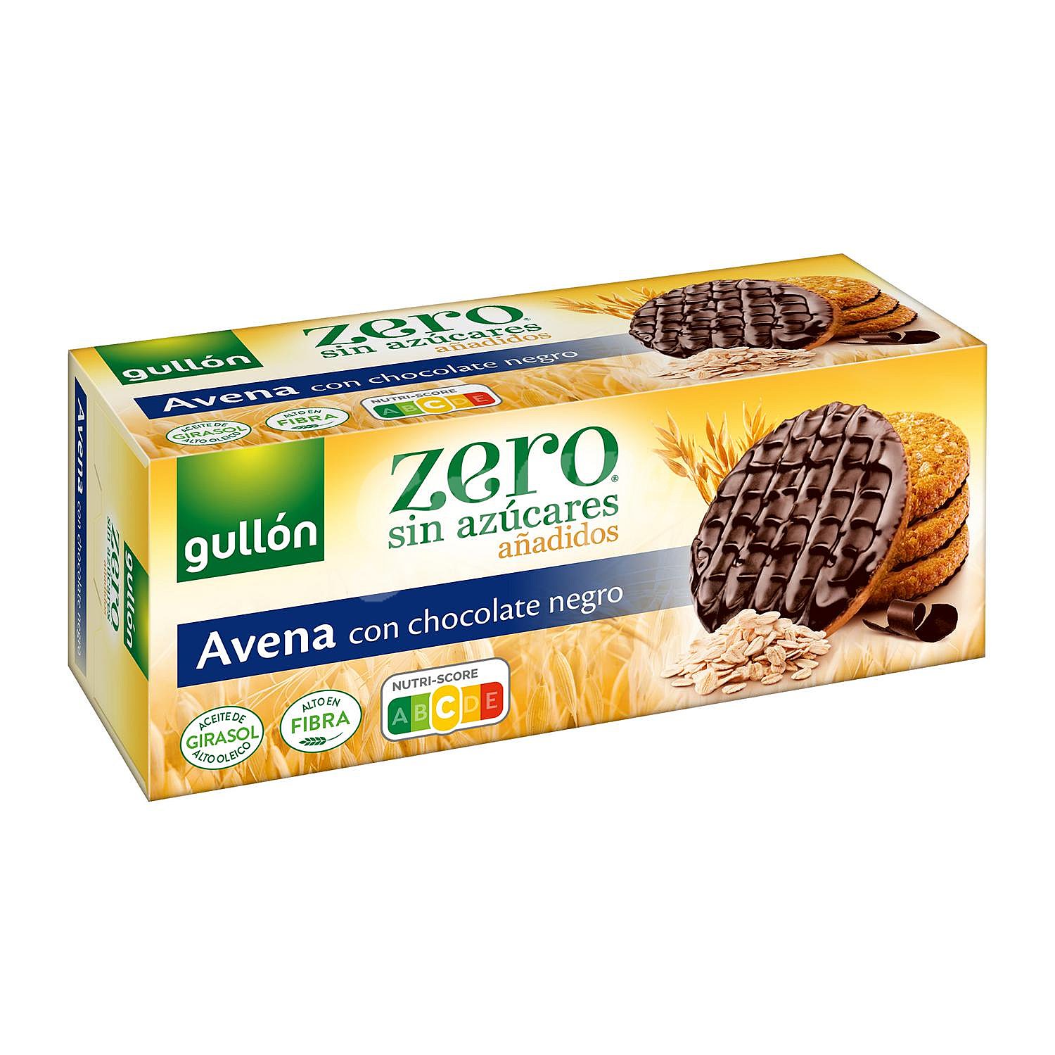 Galletas de avena con chocolate negro sin azúcar añadido Gullón