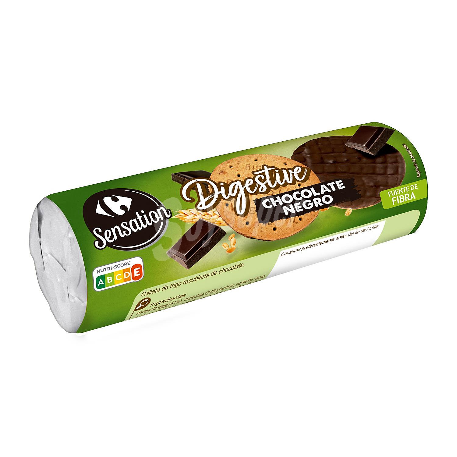 Galletas recubiertas de chocolate negro Digestive Carrefour Sensation