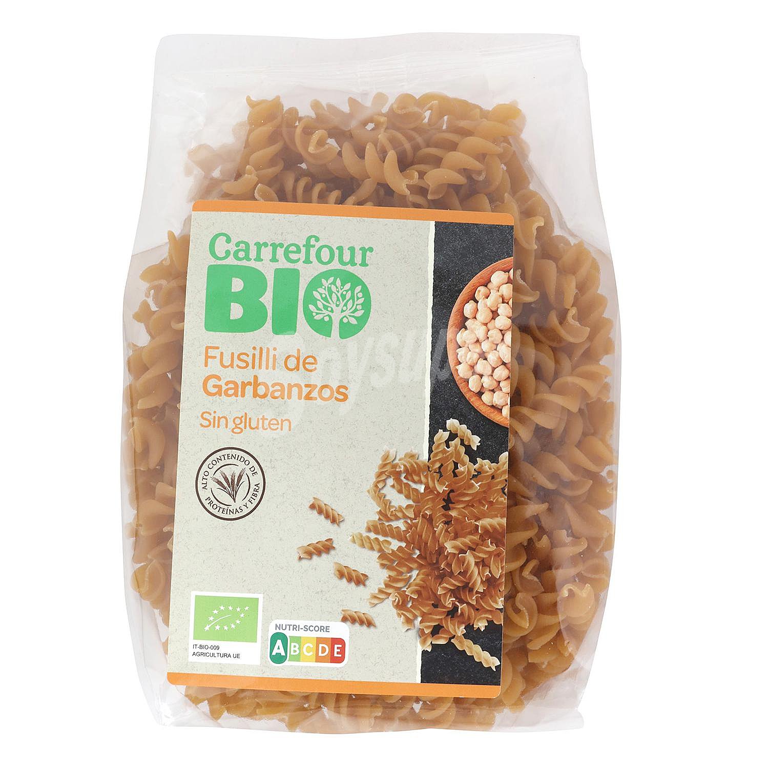 Fusilli de garbanzos ecológicos Carrefour Bio sin gluten