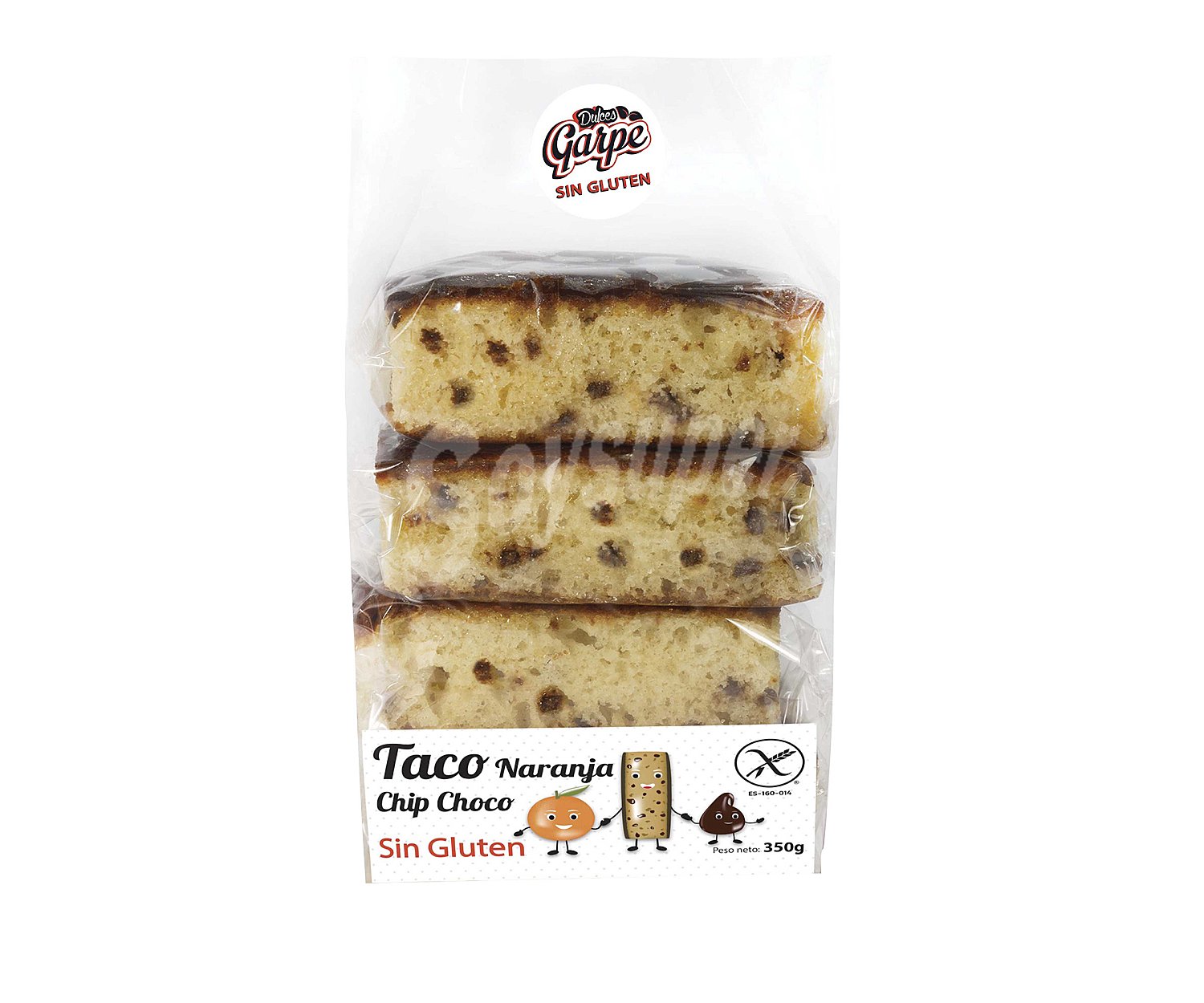 Bizcochos tacos naranja chio choco, sin gluten