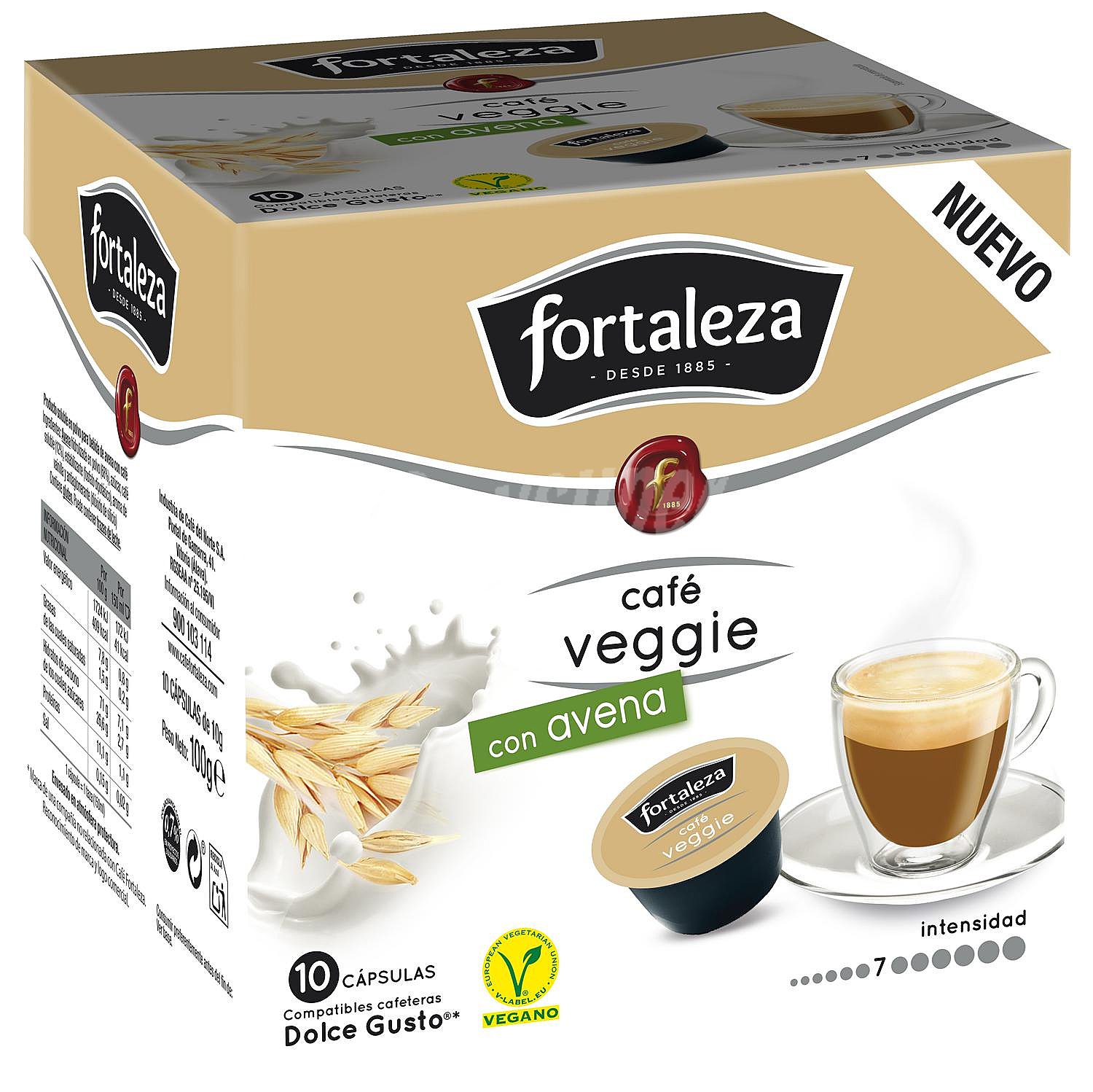 Café Veggie con avena en cápsulas Fortaleza compatible con