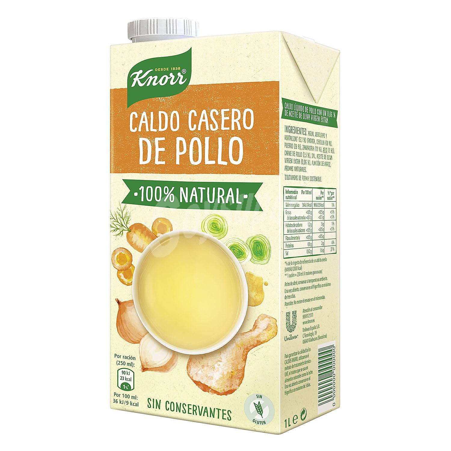 Caldo casero de pollo Knorr sin gluten