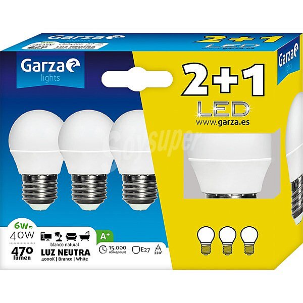 Bombilla led 6W (40W) luz neutra casquillo E27