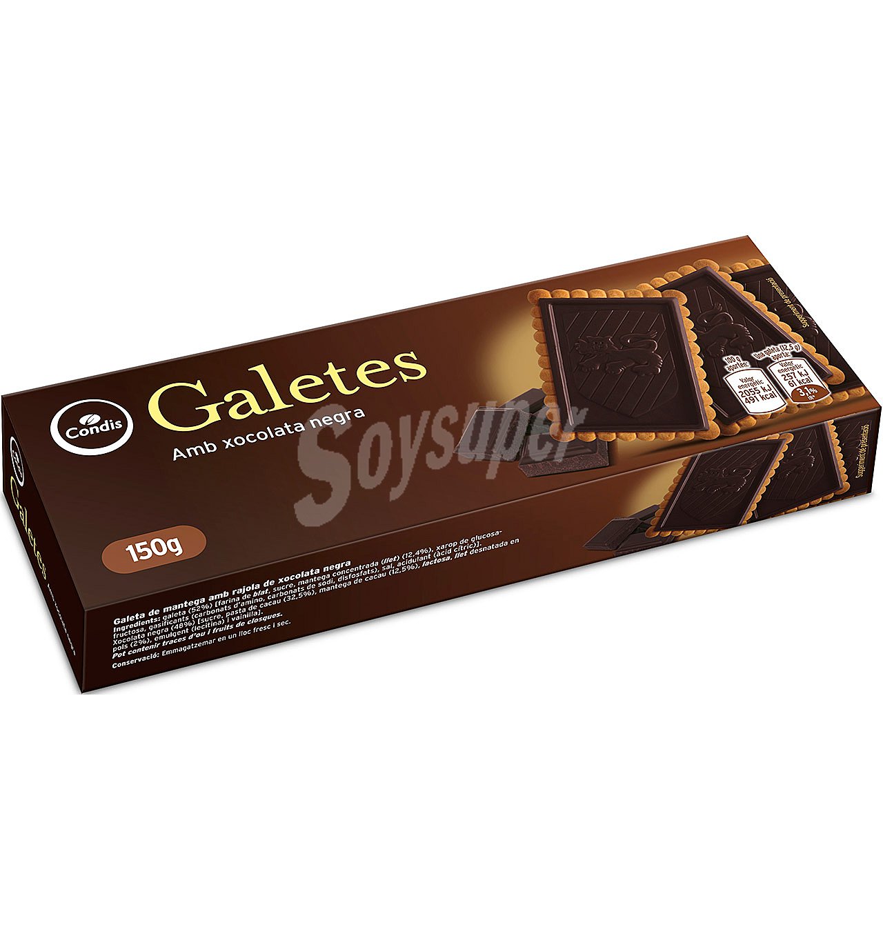 Galletas condis con chocolate negro