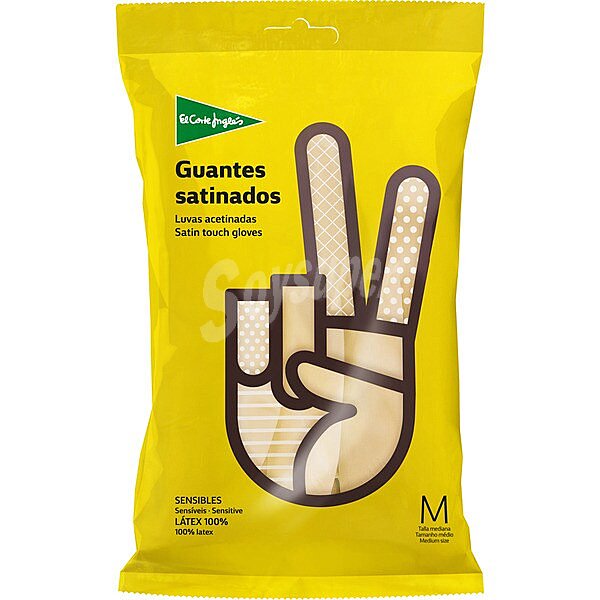 Guantes satinados sensibles talla mediana