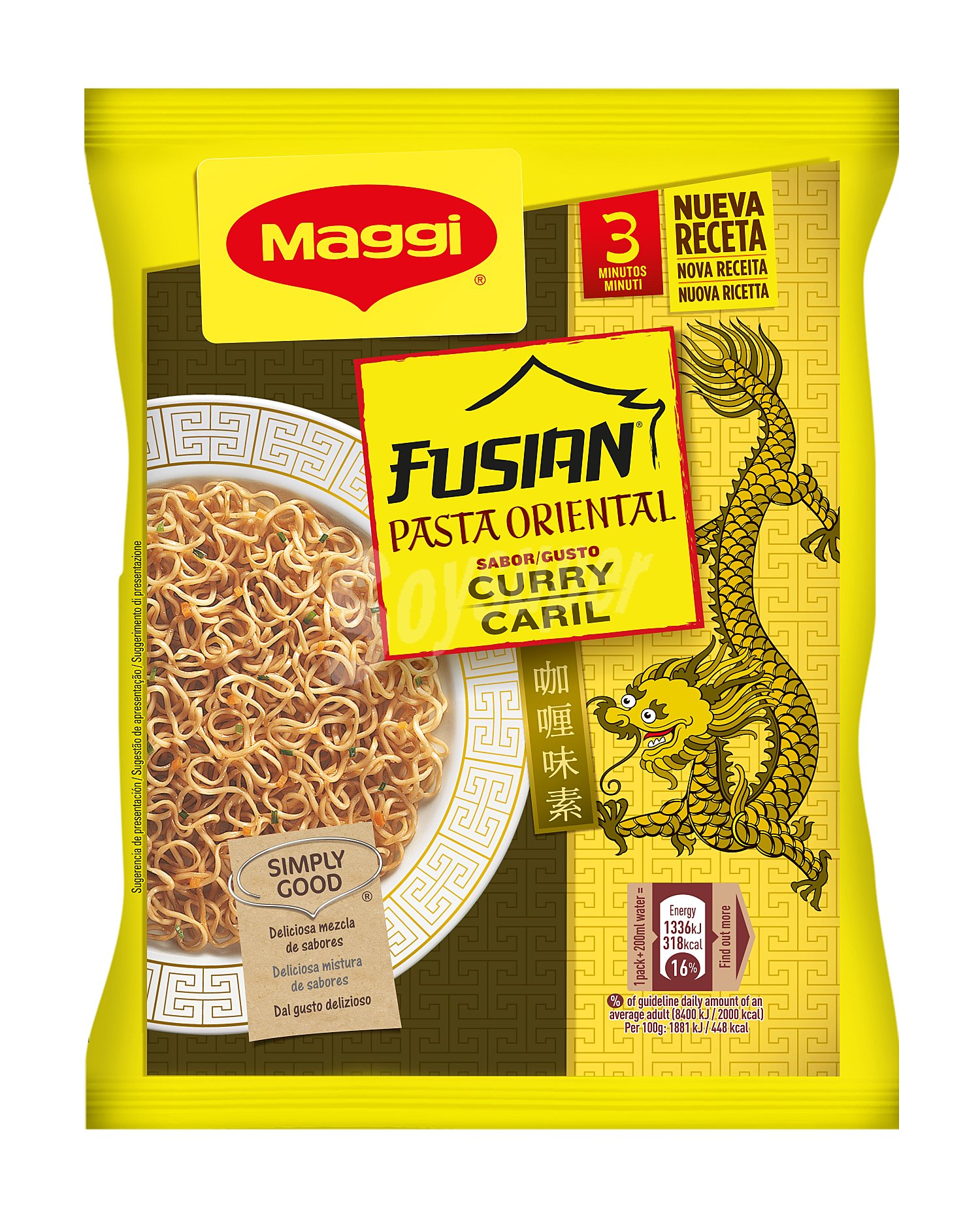 Pasta oriental noodles sabor curry Fussian Maggi