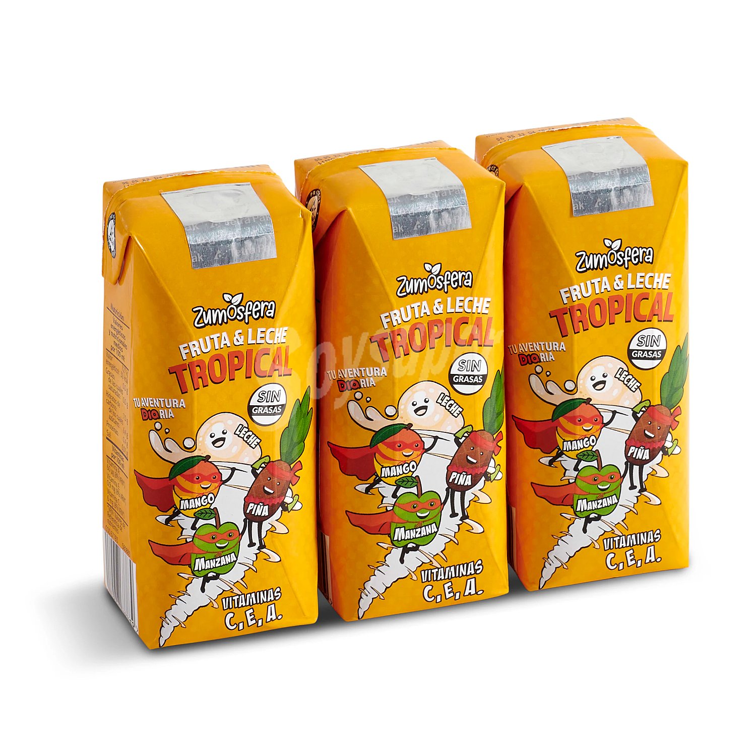 Bebida de frutas con leche tropical Zumosfera brik