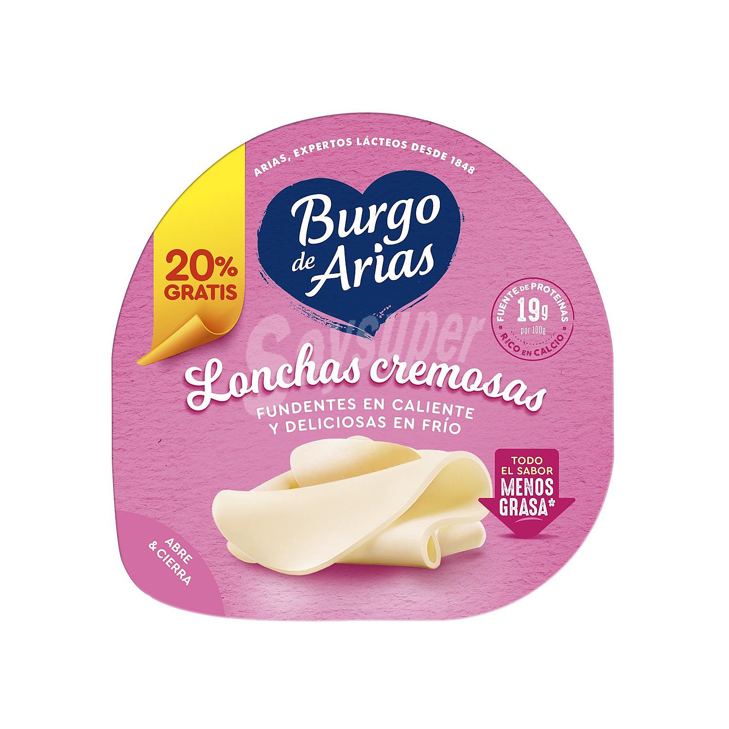 Queso tierno - 30% MG en lonchas suaves y cremosas Burgo de Arias