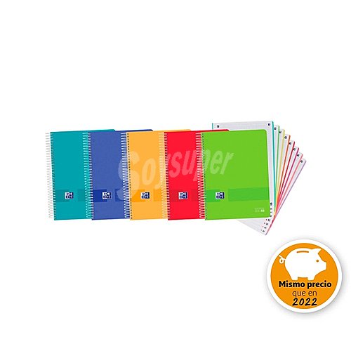 Cuaderno microperforado A4+ cuadrícula 5x5 160 hojas oxford