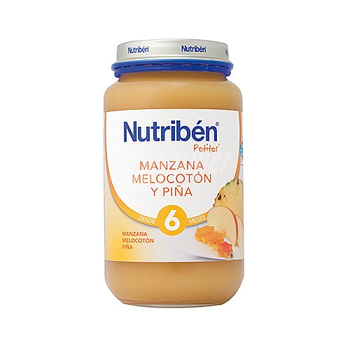 Nutribén Potitos® de fruta (manzana, plátano melocotón y piña) a partir de 6 meses nutribén