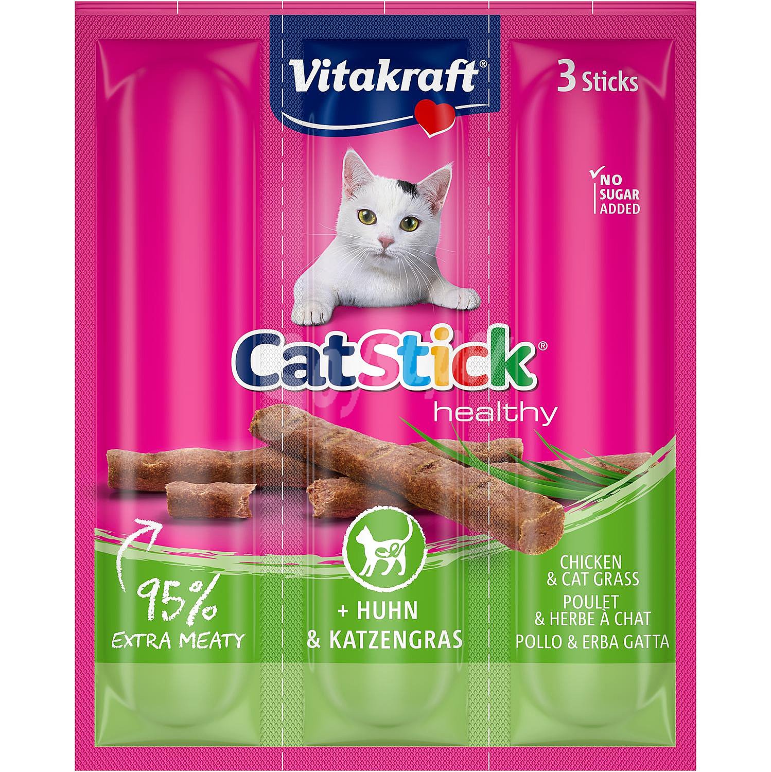 Snack stick mini pollo con hierba para gato adulto Cat Stick