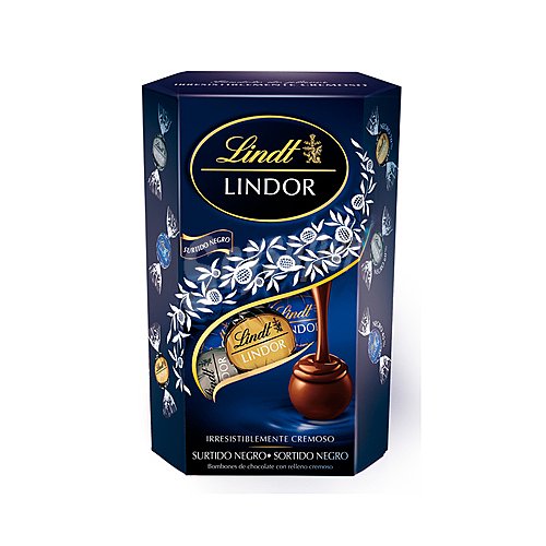 Lindt Bombones de chocolate con relleno negro lindt lindor