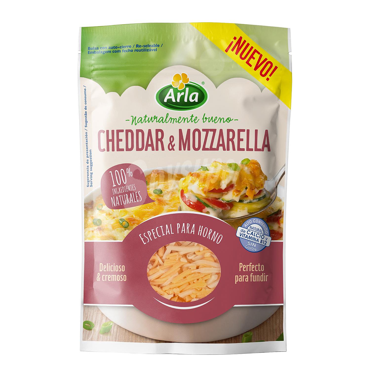 Queso rallado Cheddar & Mozzarella Arla