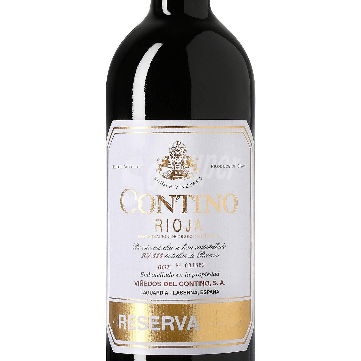 Vino tinto reserva con denominación de origen Rioja