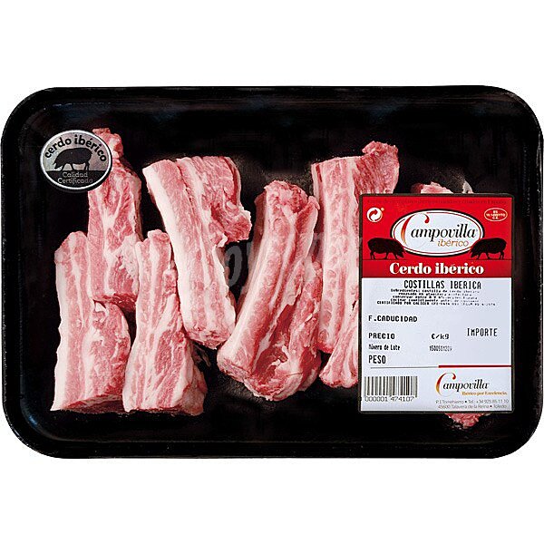 costillas ibéricas frescas peso aproximado