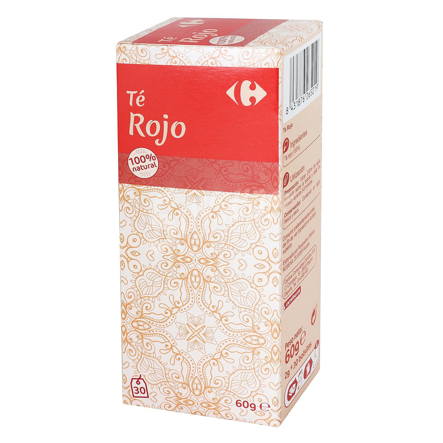 Té rojo en bolsitas Carrefour