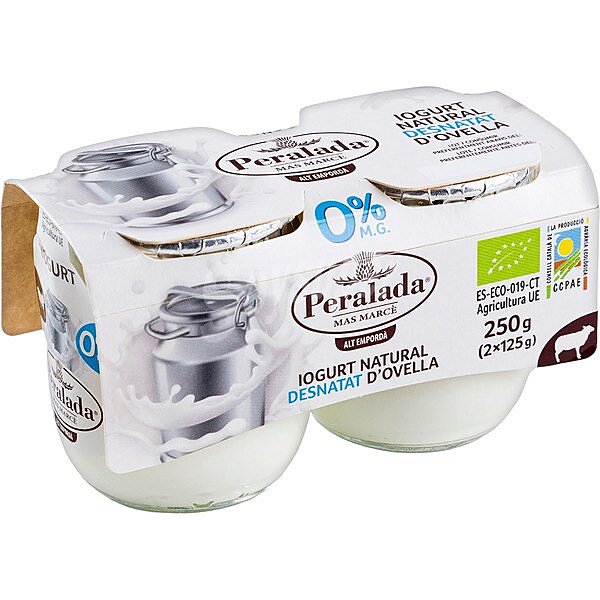 Yogur natural de oveja desnatado 0% m.g. ecológico