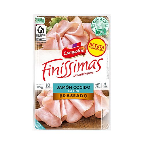 Jamón cocido braseado en finas lonchas