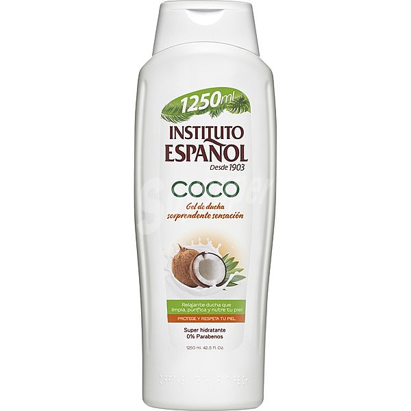 Gel para ducha o baño super hidratante con activos de coco