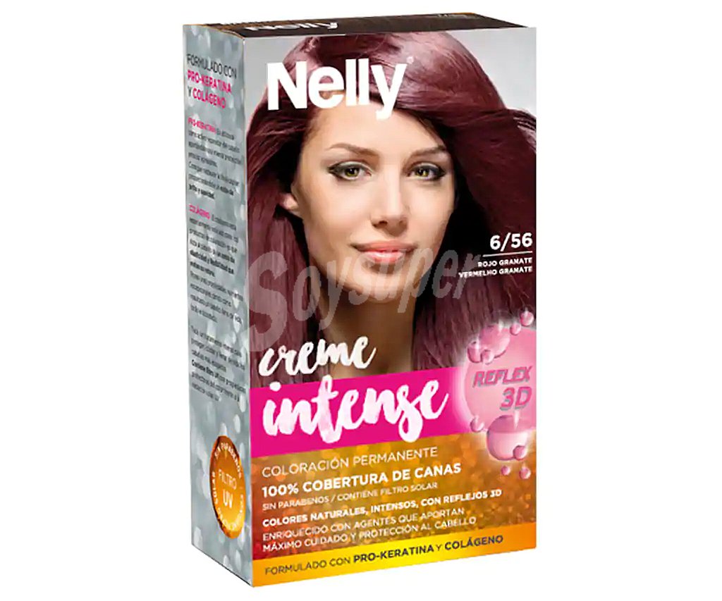 Nelly Tinte de color rojo granate, tono 6/56 nelly Creme intense