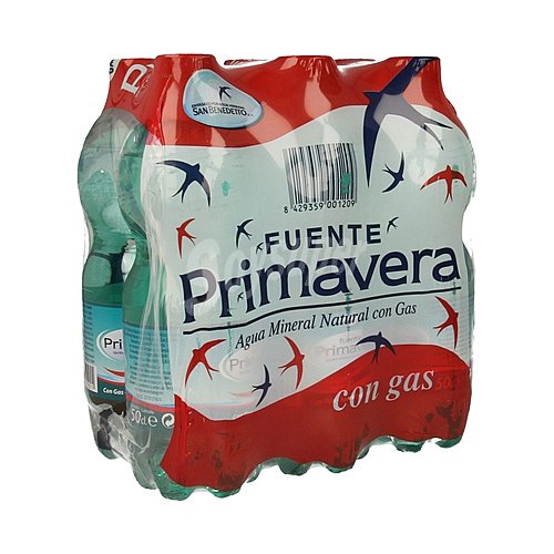 Fuente primavera Agua mineral con gas fuente primavera uds