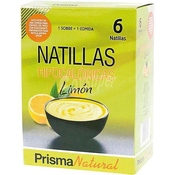 Natillas hipocalóricas sabor limón sustitutivas de 1 comida estuche 300 g