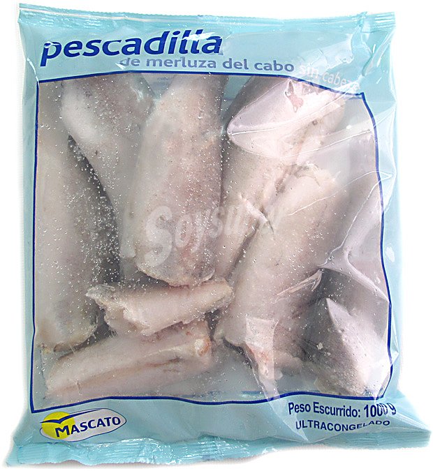 Pescadilla congelada entera sin cabeza del cabo