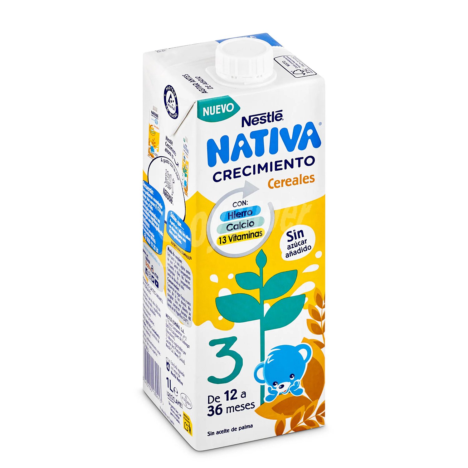 Leche (3) de crecimiento con cereales, de 12 a 36 meses nativa de Nestlé