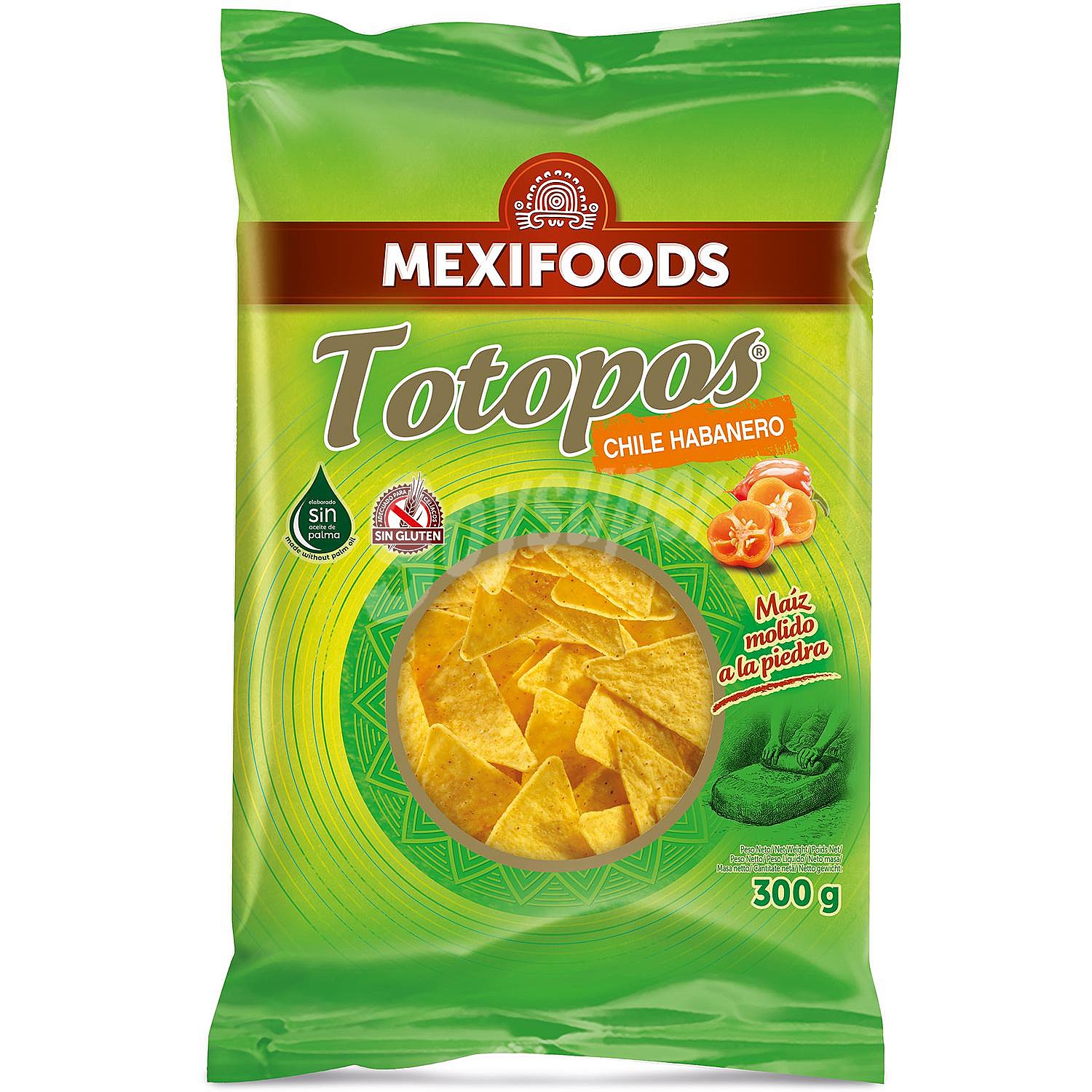 Totopos chile habanero sin gluten