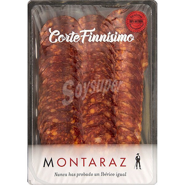 Chorizo ibérico corte finnísimo en lonchas