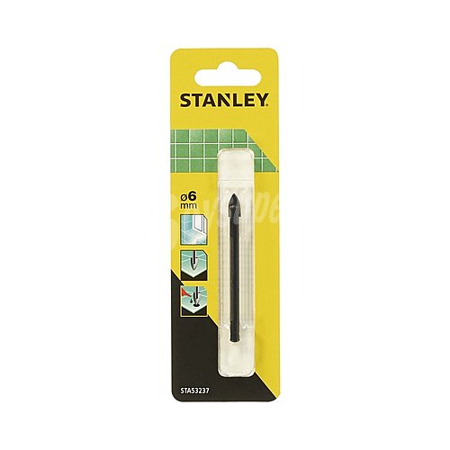 Broca para vidrio y cerámica 6x76mm, stanley STA53237-QZ