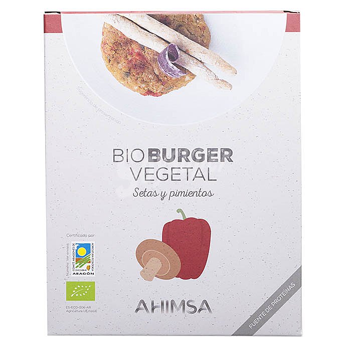 Ahimsa Burger de Seitán, setas shitake y pimientos ecológico ahimsa