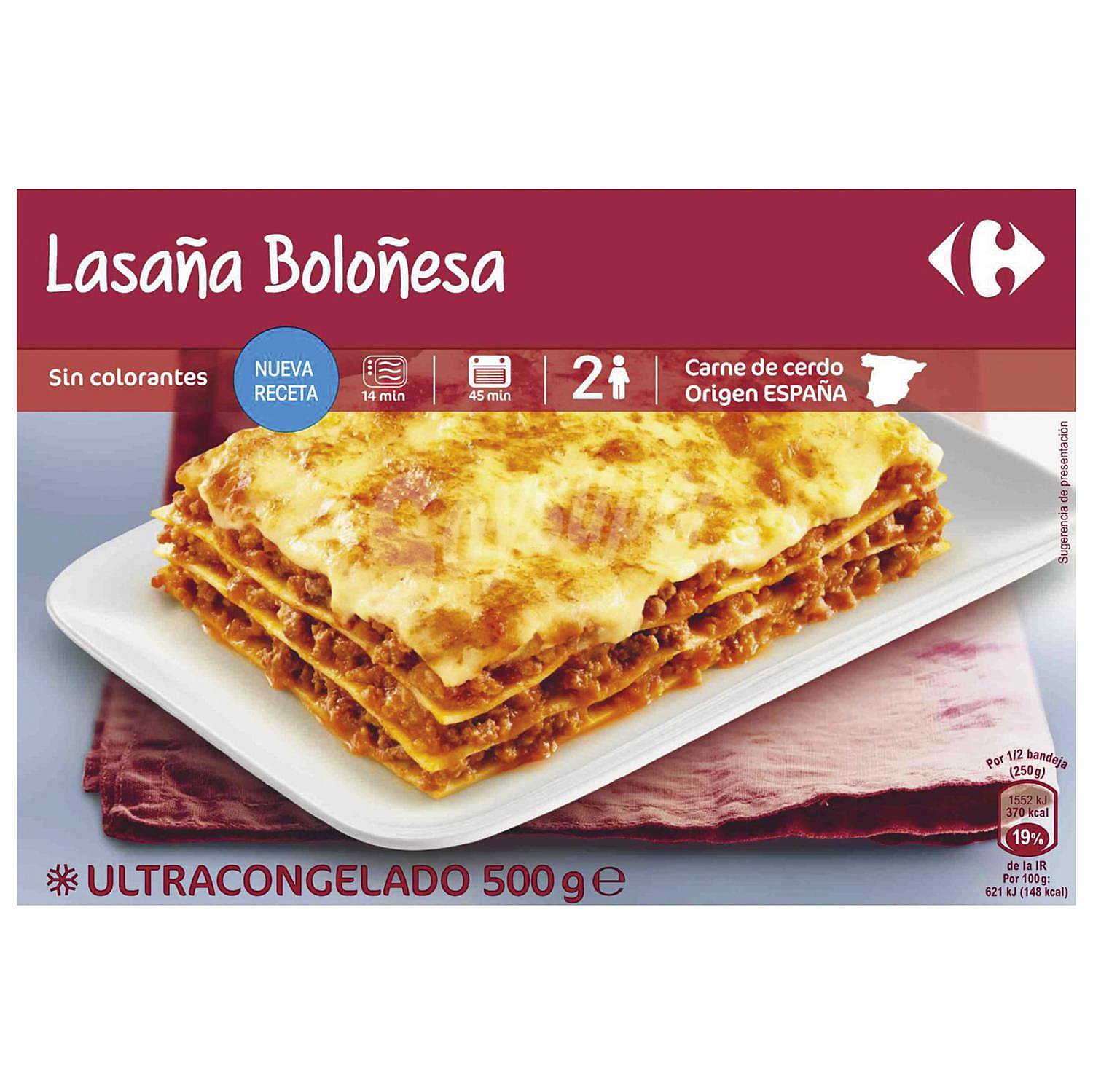 Lasaña boloñesa Carrefour