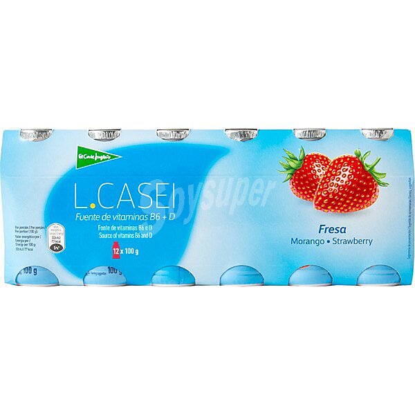 Yogur liquido L.Casei sabor fresa 