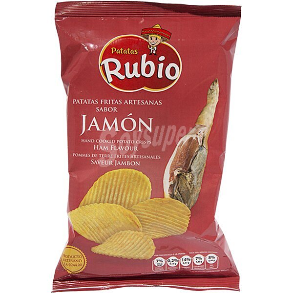 Patatas fritas artesanas con sabor a jamón ibérico bolsa 140 g